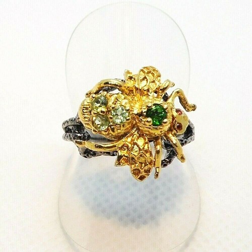 Chromdiopsid peridot ring - chromdiopsid,