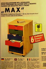 Office Rollcontainer - Massiv Kiefer - mit 6 Schubladen
