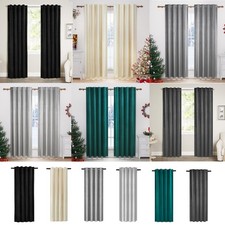 Woltu 2x Vorhänge Blickdicht Thermo Vorhang Kräuselband 300 g/m² Schwere Samtige