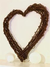 Deko Herz Weide groß, Natur rustikal, 55x60 cm, Garten Wand Tür Tisch Kranz