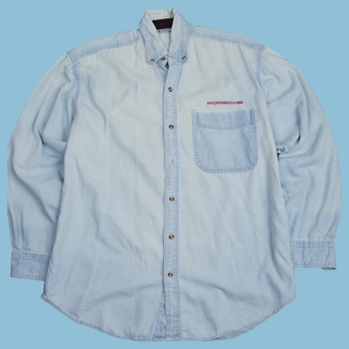 Vintage 90s porsche jeanshemd - 90s,
