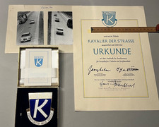 Alt Email Plakette Kavalier der Straße Auto PKW Oldtimer + defektem Etui Urkunde