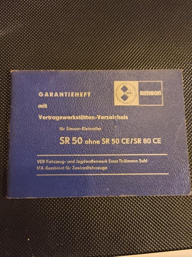 Simson b4 garantieheft - 50,