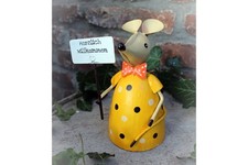 Gartenfigur zaunhocker maus - gartenfigur,