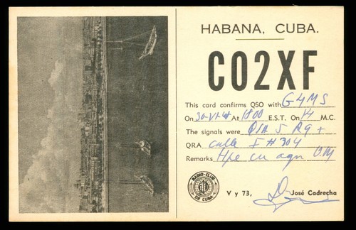 Qsl amateurfunk co2xf 1947 - qsl,
