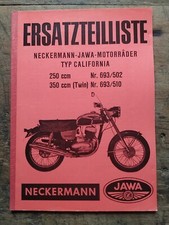 9.5 JAWA Neckermann California Ersatzteilliste 693/502 250 693/510 350 Twin 