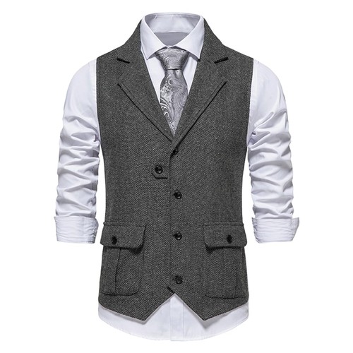 Herren anzugweste tweed - tweed, revers
