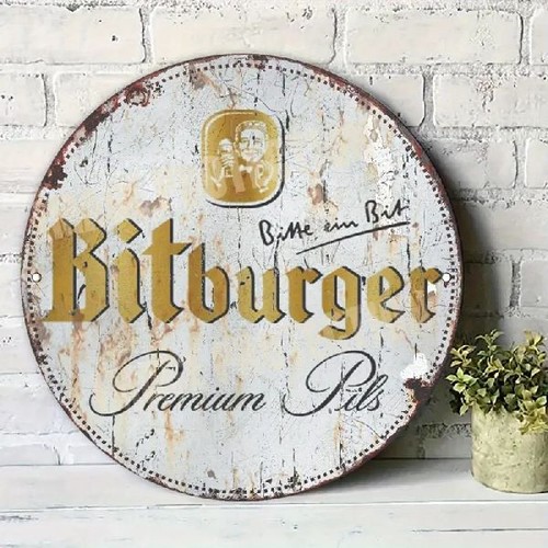 Blechschild rund bitburger - blechschild,