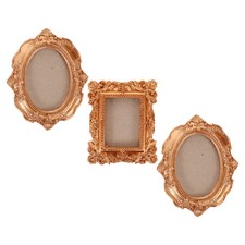  3-teilige DIY-Bilderrahmen: Goldene magnetische DIY-Fotorahmen mit Muscheln,