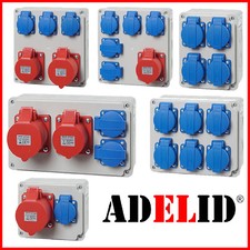 BAUSTROMVERTEILER WANDVERTEILER KOMPLETT 32A 16A 400V 230V MIT SCHUKO DOSE