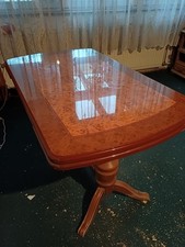 Wohnzimmertisch, Hub- und Ausziehfunktion Mahagoni, Hochglanz, Gebraucht