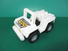Lego Duplo LKW Fahrzeug Auto Jeep weiß Safari Zoo (241222X)