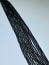 Schwarzer Spinell 3mm Facettierter Edelsteinstrang Top Qualität 40cm Naturstein 