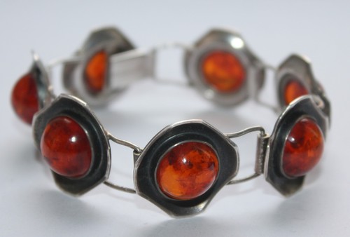 Armband silber 835 bernstein - silber,