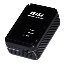 MSI Mega ePower 1000HD Black Network Powerlan Powerline dlan Ethernet Bridge