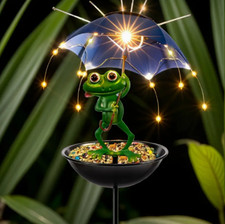 Solar Frosch LED Vogel/ Futterstation/ Wildvögel Station