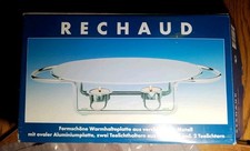 Warmhalteplatte mit Originalverpackung  2 Teelichter Ovale Aluminiumplatte