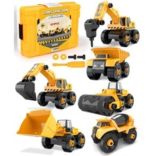 Baustellen Spielzeug LKW Bagger Schraubendreher Kinder Holz