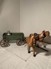 Alter Pferdewagen mit Pferden von Steha Wagen Aluguss Nürnberg