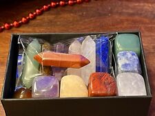 Chakra Heilsteine Set, 14 Teile, Reiki, Meditation, Amethyst , Edelsteine