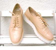 Schuhe Schnürer Loafer Slipper Mokassins creme beige weiß Lackleder 38 ZARA