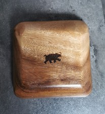 Mid-Century Schale 1960er Teakholz 15,5cm breit 5cm hoch Deko Elefant Symbol
