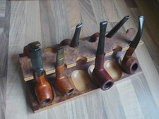 Pfeifenständer Pfeifenablage für 12 Pfeifen, Vollholz m. Wurzelholzfurnier