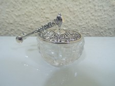 ALBO Rose sehr schöne Dose Zucker/Süßstoff mit Zange/Deckel Echtsilber 835 neu