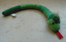 Magnet-Stofftier Schlange, Plüschtier mit 2 Magneten, grün, 23 cm