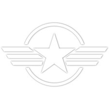 2er Set Army Stern Autoaufkleber 10x10cm Weiß Glanz Sticker für Auto K171