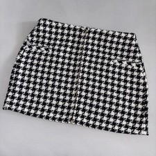 Only Minirock Gr. 38 M Pepita Rock Tweed Schwarz Weiß Rock Kurz Business