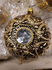 7 Stk Vintage Weihnachtbaum Schmuck Glaskunst mit Glassteinen 4Stca. 11cm,3St 6c