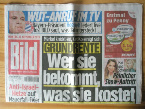 Bildzeitung 2019 ein - 11.11.2019,
