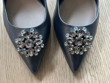 GUESS High Heels Pumps Gr. 40 Dunkelsilber Schmucksteine NEU!