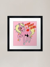 Rosa pony mädchen - mädchen, gerahmter