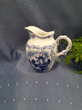 August Warnecke Delfzijl Weiß Blau Milchkännchen Kännchen Porzellan Rarität 