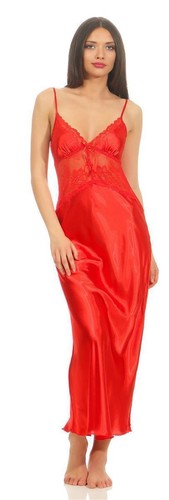 Damen langes satin negligé - damen,
