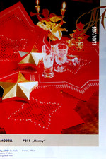 Original Stickvorlage Hardanger Stickereien - Weihnachtsdecken  - farbig