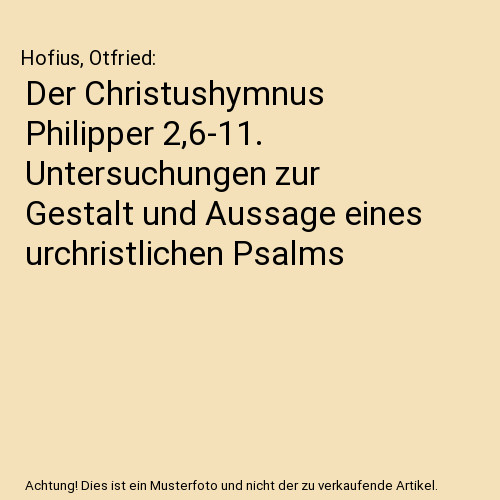 Der christushymnus philipper - der,
