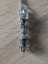 Vajra Dorje Edelstahl Anhänger Retro Amulett mit Halskette