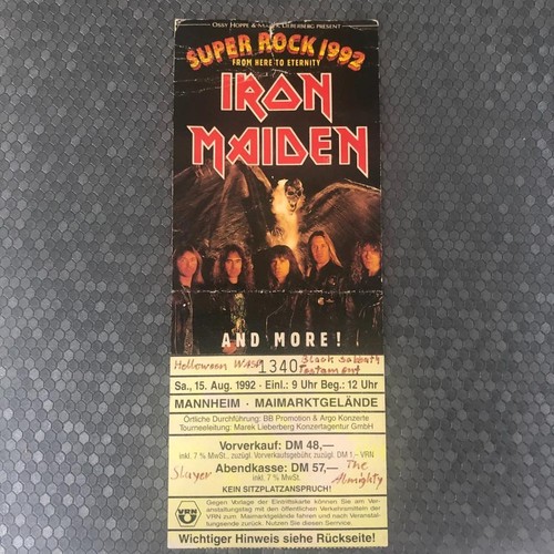 Iron maiden ticket mannheim - iron,