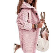 Neu Damen Lange Strickjacke