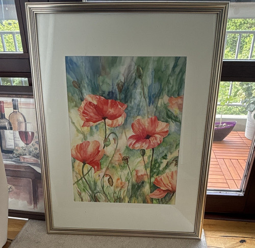 Original aquarell blumenmotiv - original,