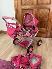 Puppenwagen Verstellbar mit Tasche Kinderwagen Spielzeug