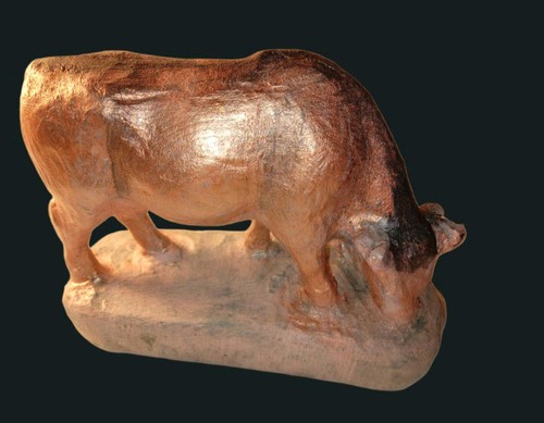 Krippenfigur kuh grasend aus - krippenfigur,