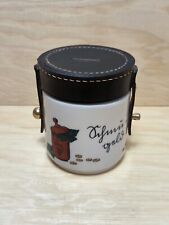 Vintage Helmut Krüger Porzellan Spardose Sparstrumpf Sütterlin mit Lederdeckel