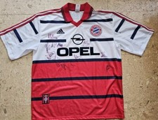 FC BAYERN MÜNCHEN TRIKOT 1998 Autogramme 26 OPEL Hoeness Hitzfeld Kahn Matthäus 