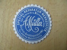(5839) Reklamemarke - Reparatur-Werkstatt für Schreibmaschinen A. Müller München