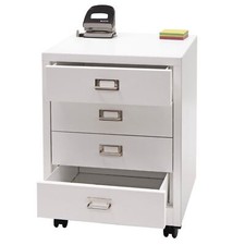 B-Ware Rollcontainer MCW-L49, Aktenschrank, Metall 55x40x41cm 4 Schubladen weiß