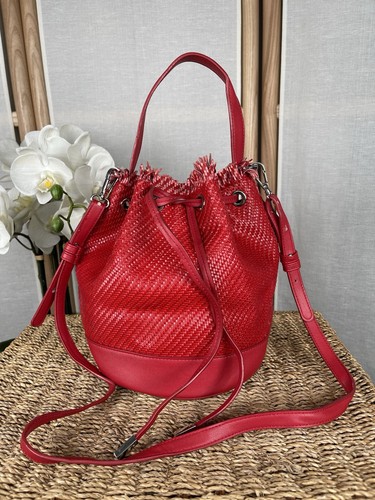 Zara rot gewebt bucket bag - bucket,